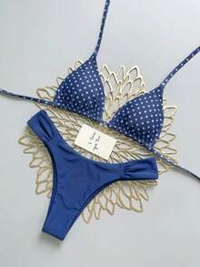 Swim Mod 26SS Spring/Summer Vacation Beach Polka Dot Cute Bikini Set - Multicolor - View 3