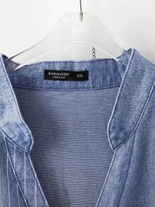 EMERY ROSE EMERY ROSE Plus Size Women's Denim Shirt & Pants 2 Pieces Set - Light Wash - View 7