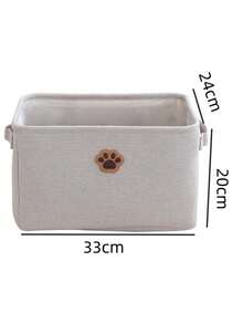 1pc Multifunctional Cartoon Dog Paw Storage Basket, M & L Sizes Available, Suitable For Indoor Home Pet Snack, Toy Storage And Laundry Basket - Beige - View 15