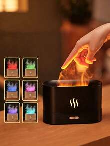 7 Colors Flame Air Aroma Diffuser Humidifier Without Essential Oil Aromatherapy Machine USB Powered Desktop Fire Mist Humidifier For Bedroom Living Room Decorative Aroma Ambient Light For Friend Birthday Holiday Gift - multicolor - View 4