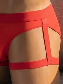 SHEIN DrisQ 男士红色镂空性感内裤 - 紅色 - 查看 4