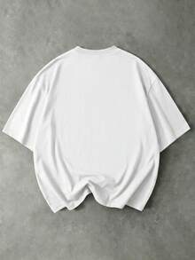SUMWON Cherry Print Summer Script Short Sleeve Crew Neck Regular Fit Tee Casual Graphic Design Fruit Motif Everyday Wear - White - View 2