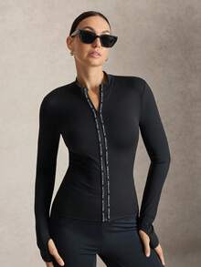 Activina Women's Outdoor Sports Zipper Long Sleeve Equestrian Jacket - Black - View 5