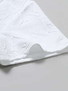 Manfinity Homme Áo thun nam tay ngắn cỡ lớn, thiết kế dệt kim chữ jacquard, thời trang đa năng, dễ mặc. - Nhiều màu - Xem 5