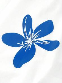 Franclia 女款花卉印花繫帶前襟襯衫，娃娃洋裝風格，度假穿搭 - 藍色 - 查看 6