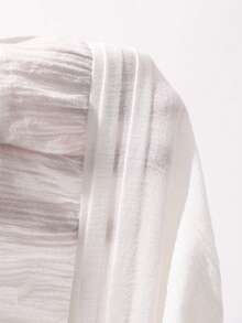 DAZY Camiseta de tirantes con volantes y lazo de encaje de contraste de unicolor para vacaciones de verano para mujer - Blanco - Ver 7