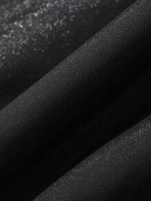 FRIFUL 女士夏季纯色短袖透视网纱叠层薄外套 - 黑色 - 查看 9