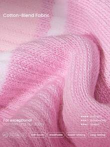 GLOWMODE 3 Pasang Kaos Kaki Katun Bergaris Vintage Lembut, Berventilasi, Berbahan Jala dengan Logo Jacquard, Cocok untuk Olahraga, Sehari-hari, dan Kasual, Musim Semi dan Musim Panas - White+Light Grey+Pink Frosting - View 4