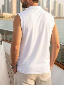 VENTUSAIL Áo tank top nam màu trắng, đa năng mặc trong/ngoài, chất liệu co giãn tốt, sản phẩm bán chạy nhất, trang phục thường ngày cho đi làm, đi học, đi nghỉ mát, quà tặng cho chồng/bạn trai, áo đôi unisex. - trắng - Xem 2