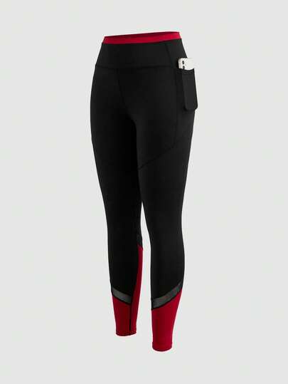 Cheerettes Women's Casual Patchwork Color Versatile Daily Wear Sports Leggings