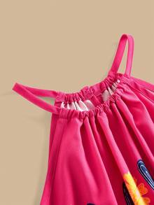 Travachic KIDS Đầm cổ yếm dệt họa tiết retro phong cách Travachic dành cho bé gái tuổi teen, trang phục đi nghỉ mát mùa hè, trang phục thường ngày. - Nhiều màu - Xem 5