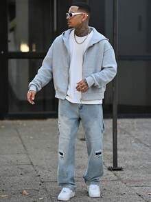Devon Thys Quần Jeans Nam Túi Xé Đơn Giản, Mặc Hàng Ngày Thường Ngày - Rửa nhẹ - Xem 6