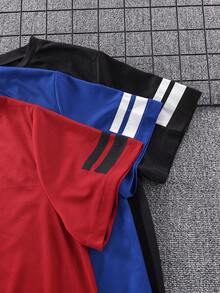 SHEIN 6件組青少年男孩休閒短袖上衣與短褲套裝，多件式穿搭，街頭風格龐克搖滾學院風，適合日常穿著、外出、派對、音樂節，春/夏季 - 彩色 - 查看 5