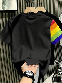 Manfinity Hypemode Áo thun unisex in hình cầu vồng, áo thun dự tiệc tháng Tự hào. - Nhiều màu - Xem 2