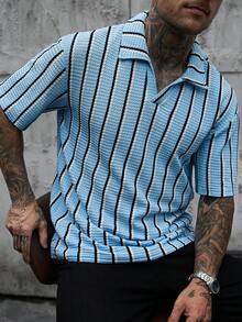 Manfinity Homme 时尚男士常规袖短袖 Polo 衫，纽扣前襟，波西米亚风图案；男士纯色针织半拉链网眼纹理短袖 Polo 衫；男士针织衫；男士钩针衬衫；男士复古衬衫；MerlaDesigns 男女通用多色衬衫；夏季衬衫；钩针格子衬衫；彩色格子钩针衬衫；男士钩针衬衫；彩虹衬衫。 - 彩色 - 查看 8