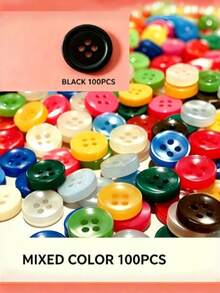 300pcs Buttons - Assorted Colors, Vintage Style Round Buttons For DIY Crafts, Shirts, Sewing, Novelty Mixed Color Series For Wallet Making, DIY Wallet Making - mix - View 10