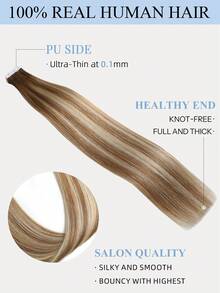 Tóc nối Tape In cao cấp, 100% tóc thật T6-Màu P6/613# nền nâu trung bình với highlight nâu tro và vàng bạch kim kiểu ombre thẳng 14-22 inch, mềm mượt, không đường nối, dày dặn không chẻ ngọn, bền lâu, chịu nhiệt, có thể tạo kiểu và tái sử dụng, 50g/gói, dành cho tóc mỏng thưa, dụng cụ làm tóc chuyên nghiệp, thích hợp cho hẹn hò, du lịch, câu lạc bộ, tiệc tùng, dành cho phụ nữ, bé gái và người mới bắt đầu. - ST6-P6/613 - Xem 5