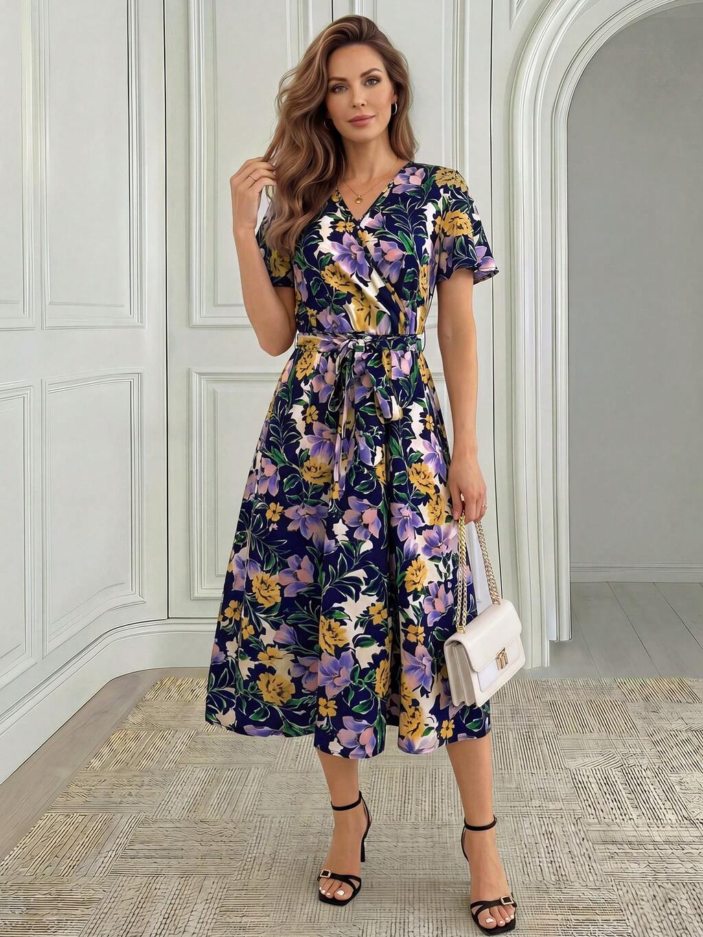 mod clothes dresses Retro Mod Collared Dress Cats & Plants 4X