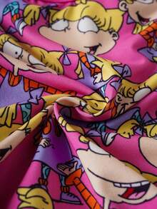 Nick 90s | SHEIN Women's Cartoon Print Casual Boxer Briefs - Hot Pink - View 5