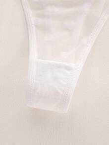 DelicateAllure Pink Women's Underwear Set, Bra With Underwire & Lace Thong Panty - White - View 7