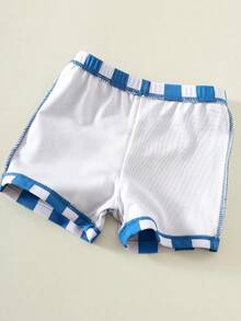 SHEIN Bộ đồ bơi ngắn tay màu xanh lá cây cho bé trai mùa hè, gồm 2 món, thích hợp cho bãi biển, hồ bơi và kỳ nghỉ. - Nhiều màu - Xem 5