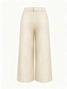 EMERY ROSE Women's Solid Color Drawstring Casual Versatile Daily Travel Long Pants - Khaki - View 2