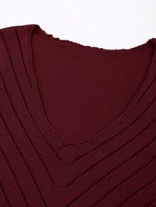 EMERY ROSE Women's Solid Color Minimalist Sleeveless Knit Top, Everyday Wear - Burgundy - View 5