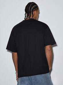 Modcrash Men's Street Fashion Black T-Shirt With Heavy Metal Style Graphic - Black - View 2