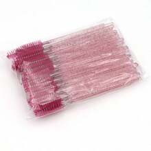 50PCS Crystal Disposable Mascara Wands, Eyelash Makeup Brushes With Gold/Blue/Pink Handles, Spiral Design For Lash Lengthening, Mascara Application, Eyebrow & Eyeshadow Grooming Beauty Tools - Multicolor - View 7
