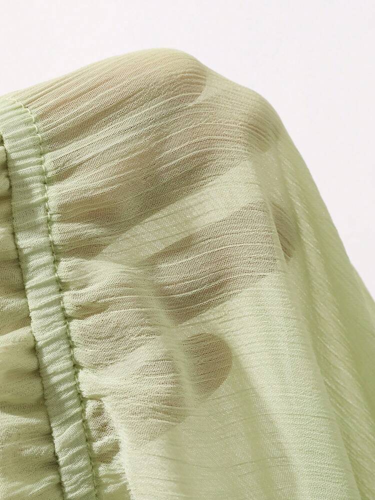 Contrast Lace Princess Sleeve V-Neck Fitted Elegant Summer Blouse For Women