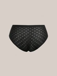 Barelissa 1pc Geometric Pattern Full Coverage Plus Size Women's Briefs - Black - View 6