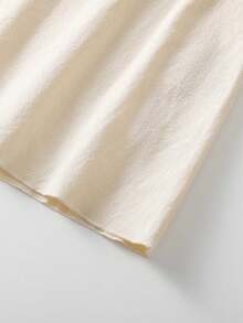 GlowEve Đầm không tay cổ chữ V phối chấm bi tương phản dành cho nữ, có thắt lưng, thích hợp cho mùa hè. - Màu be - Xem 4
