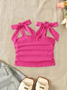 SHEIN Surprise Box [Random 6 Piece,Send 1 Piece] Casual White Summer School Back-To-School Young Girl Sleeveless Tank Top Squishy Tube Tops Corset Lingerie - Hot Pink - View 8