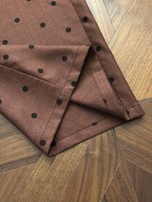 SHEIN Franclia 1960s Vintage Brown Polka Dot Summer Pants,Elegant French Style Elastic Waist Pocket Design Lounge Pants For Casual,Daily,Commute,Beach,Countryside - Multicolor - View 5