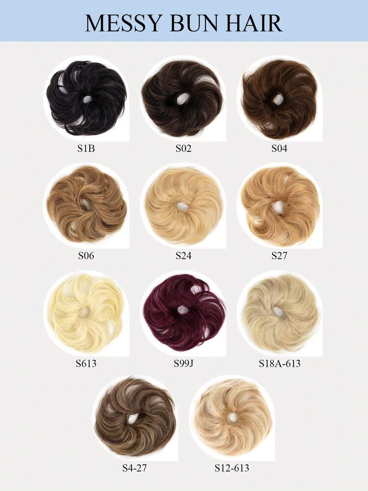 Tóc giả búi rối, tóc nối uốn lượn, tóc búi xoăn, tóc nối kiểu chignon, tóc giả búi xoăn sóng cho nữ kèm dây chun, phụ kiện tóc búi, tóc nối búi dày rối cho nữ, tóc giả búi dày cho nữ, tóc giả búi dày cho lễ hội, quà tặng - Nhiều màu - Xem 16