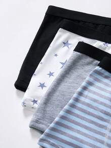 SHEIN 4件/包 男童平口內褲，兒童內衣 - 彩色 - 查看 4