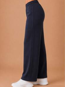 Super Soft And Sport Straight Pants - 藏蓝色 - 查看 4