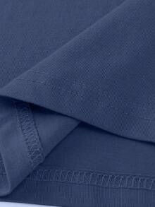 Nuevo hombre camiseta manga corta patrón de moda estampado diseño sentido casual cuello redondo pullover camiseta hombre top - Azul oscuro - Ver 5