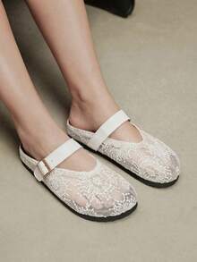 Solecia Women's Slip-On Thick Soled Mule Loafers, Casual Spring/Autumn Shoes For Christmas - Beige - View 10