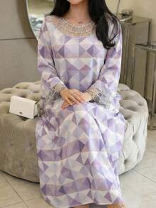 Al Najma 大码女式阿拉伯风格连衣裙 - 彩色 - 查看 1