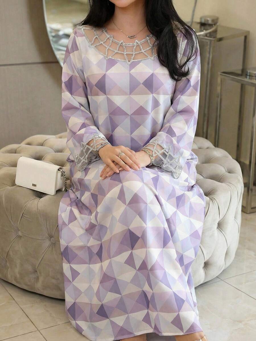 Al Najma 大码女式阿拉伯风格连衣裙 - 彩色 - 查看 1