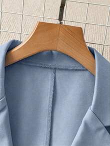 Franclia Commuting & Casual Solid Color Blazer For Women - Dusty Blue - View 4