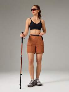 OutZeal Gym Shorts Women Outdoor Shorts Summer Hiking Workout Camping Water-Resistant Outdoor Bottoms - Red Orange - View 7