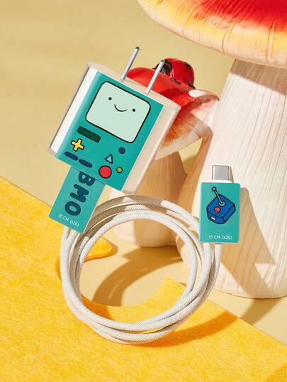 ADVENTURE TIME X SHEIN Data Cable Protector, Suitable For IPhone Charger,3- Piece Set Of Mobile Phone Cable Protectors, Charger Protector (Excluding Data Cable)