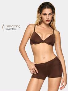 SHAPORA 1 Set Deep Brown Underwire Supportive Padded Bra & Matching Panty Set For Women - Coffee Brown - View 4