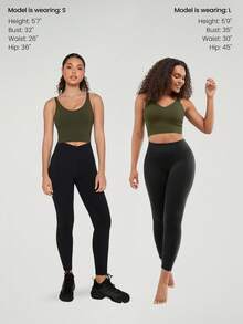 GLOWMODE FeatherFit™ Short Tank Top With U-Back, For Low-Impact Activities Like Yoga And Everyday Wear In Autumn And Winter - Army Green - View 2