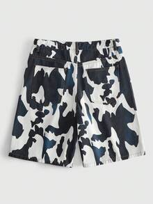 ROMWE MEN Street Life 男士黑白斑马纹牛仔短裤 - 彩色 - 查看 2