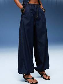 Normani Jeans décontractés de tous les jours avec poches et boutons pour femmes - Jean brut - Voir 4