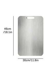 Tablas de cortar de acero inoxidable 304 Taima Titanio para cocina, tablas de cortar de acero para carne, frutas y verduras - Plateado - Ver 12