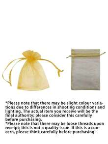 50PCS Organza Gift Bags With Drawstring, For Jewelry, Candy, Wedding, Party Favor Pouch School Supplies Food Bag Food Box Suitable For Candy Chocolate Cookies Etc., - Gold - View 8